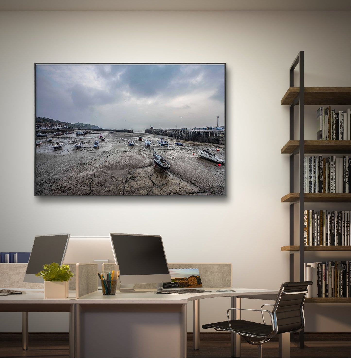 Folkestone Harbour at Low Tide