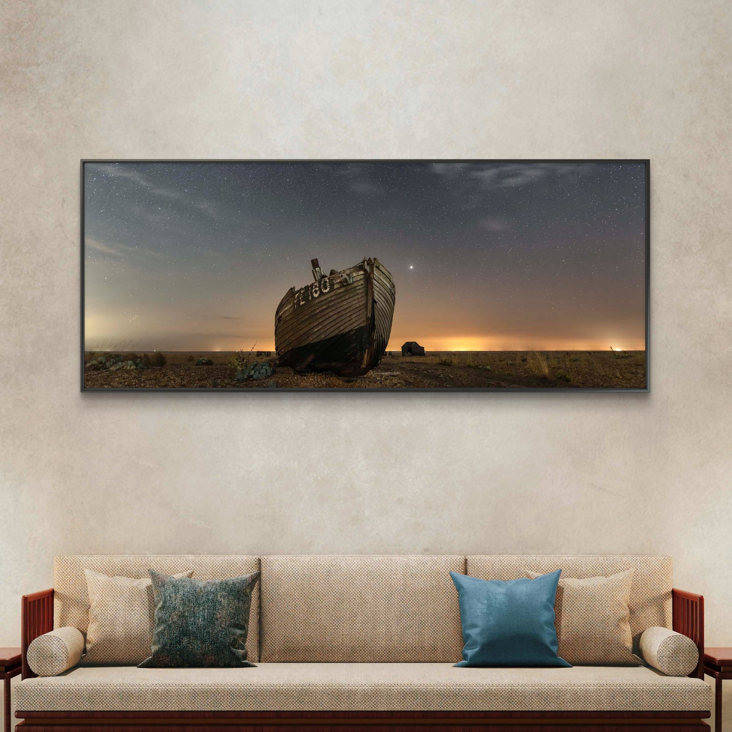 Abandoned Boat under a Dungeness Night Sky