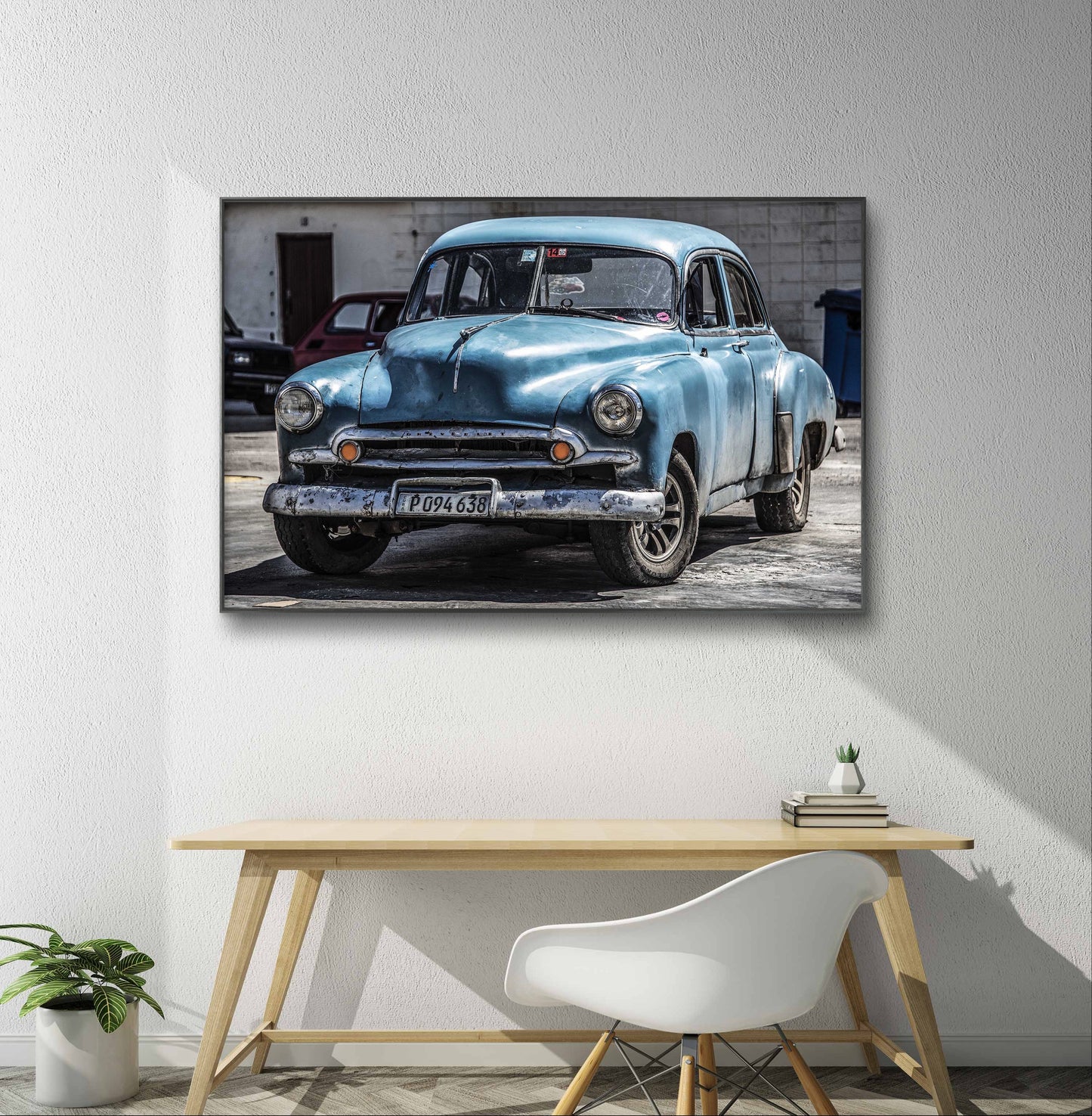 Blue Vintage Chevrolet, Havana, Cuba