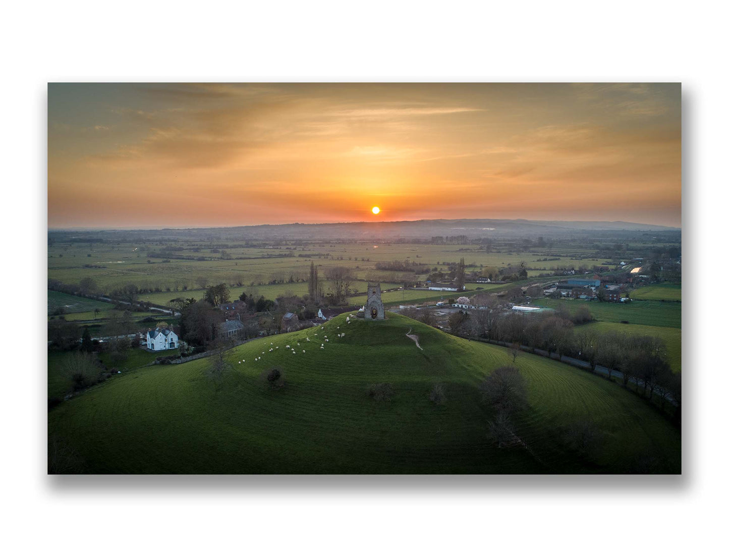 Sunset at Burrow Mump, Somerset