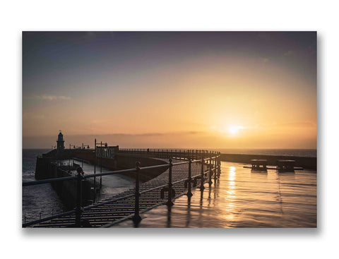 Sunrise over the Harbour Arm and English Channel
