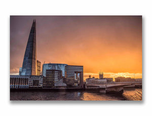The Thames and The Shard with the sunset