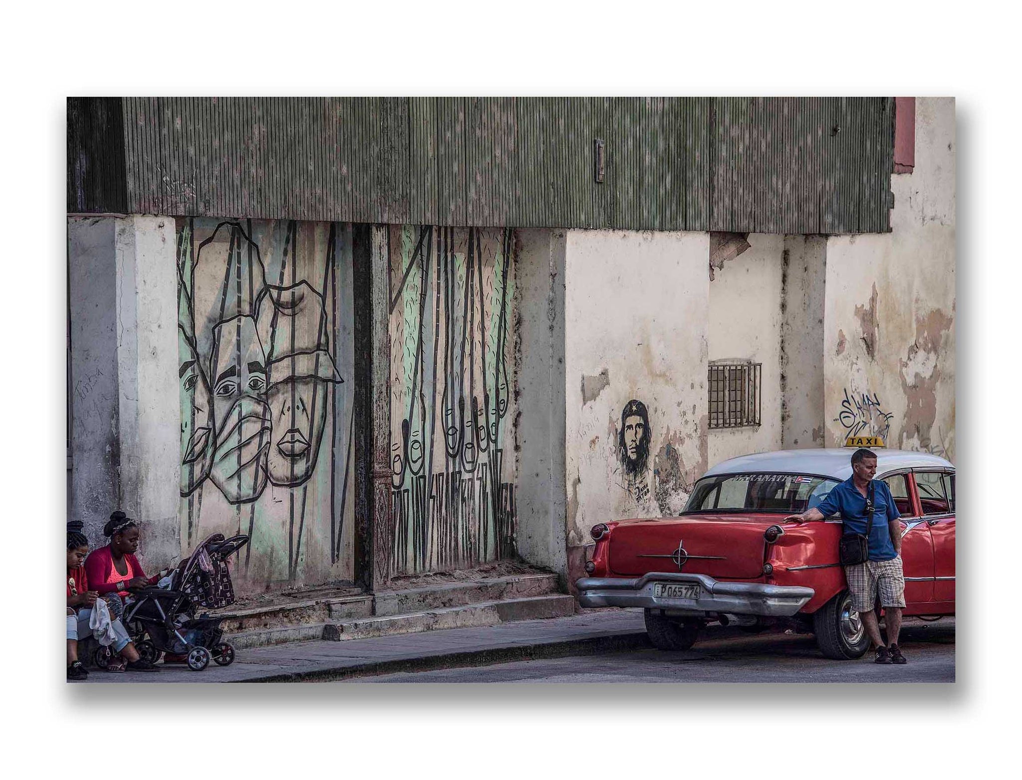 Graffiti with a Vintage Car, Havana, Cuba