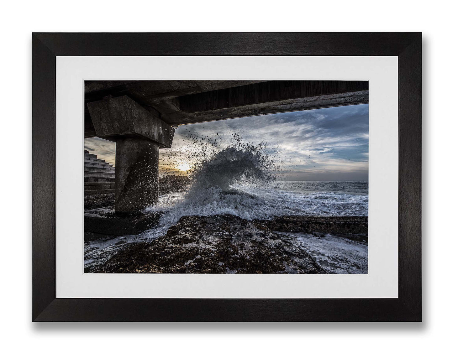 Wave Breaking Under Shark Rock Pier, Port Elizabeth