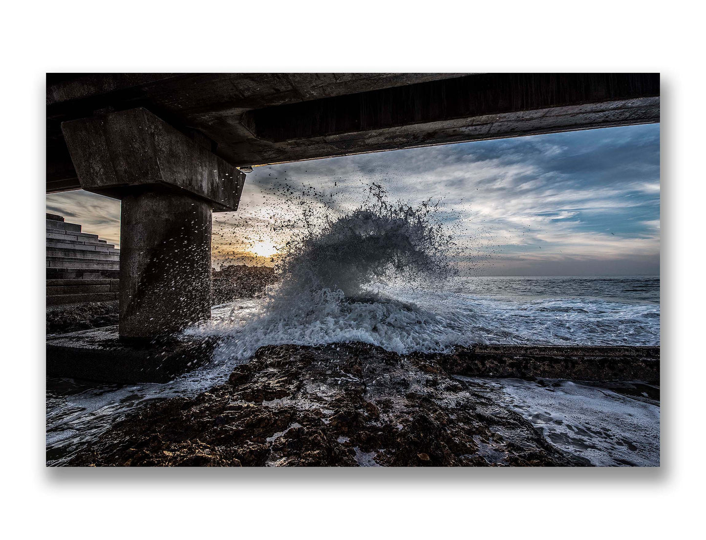 Wave Breaking Under Shark Rock Pier, Port Elizabeth