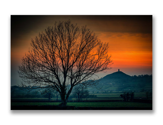 Sunset in Glastonbury, Somerset