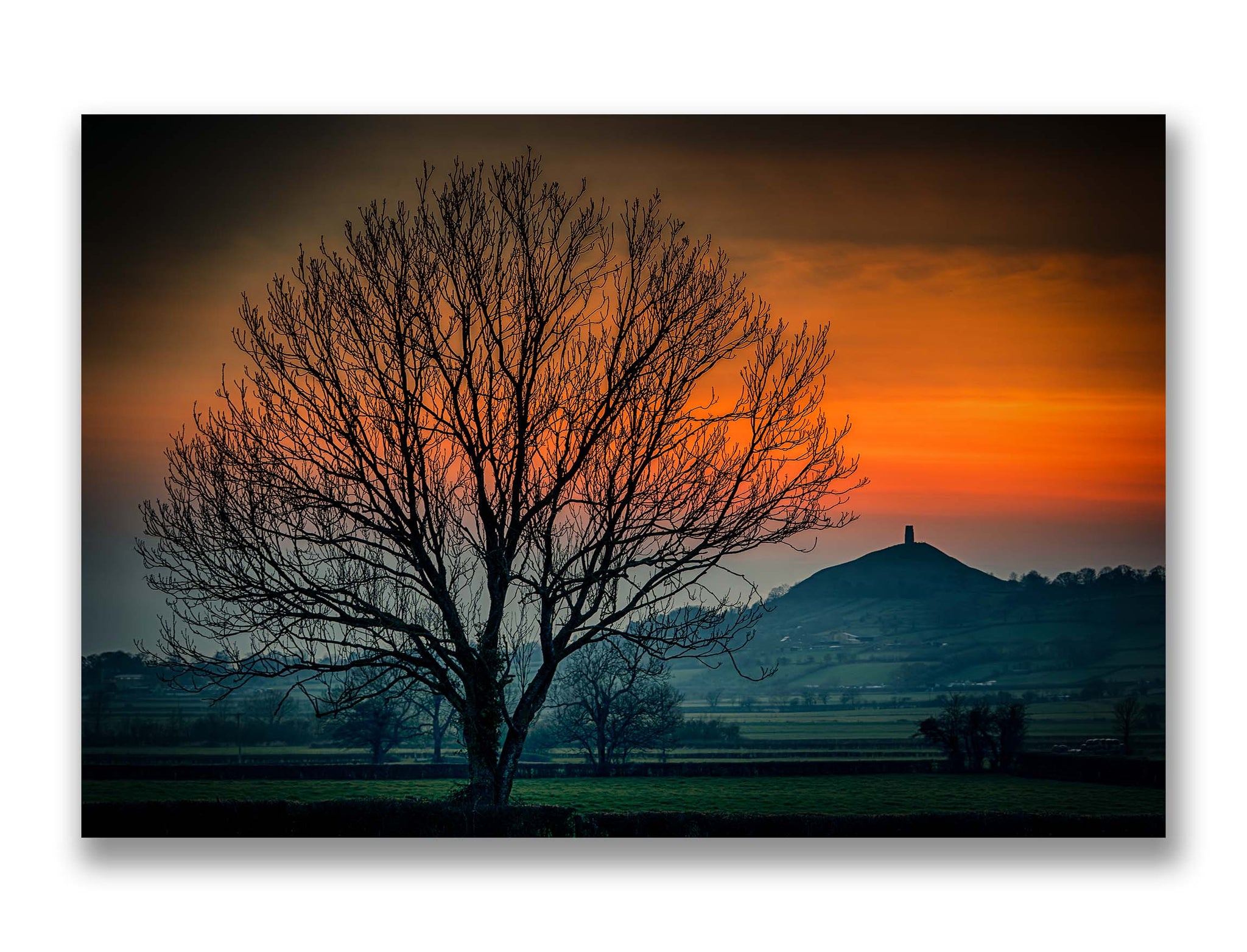 Sunset in Glastonbury, Somerset