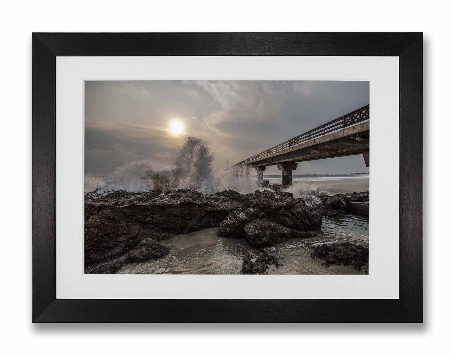 A Wave Breaks Next To Shark Rock Pier, Port Elizabeth