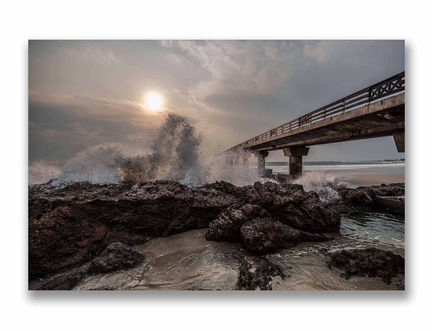 A Wave Breaks Next To Shark Rock Pier, Port Elizabeth