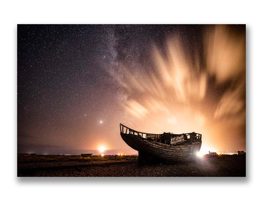 Shipwreck and the Milky Way Glow, Dungeness