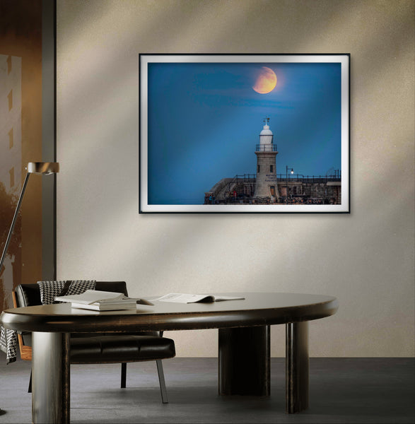 Lunar Eclipse over Folkestone Lighthouse